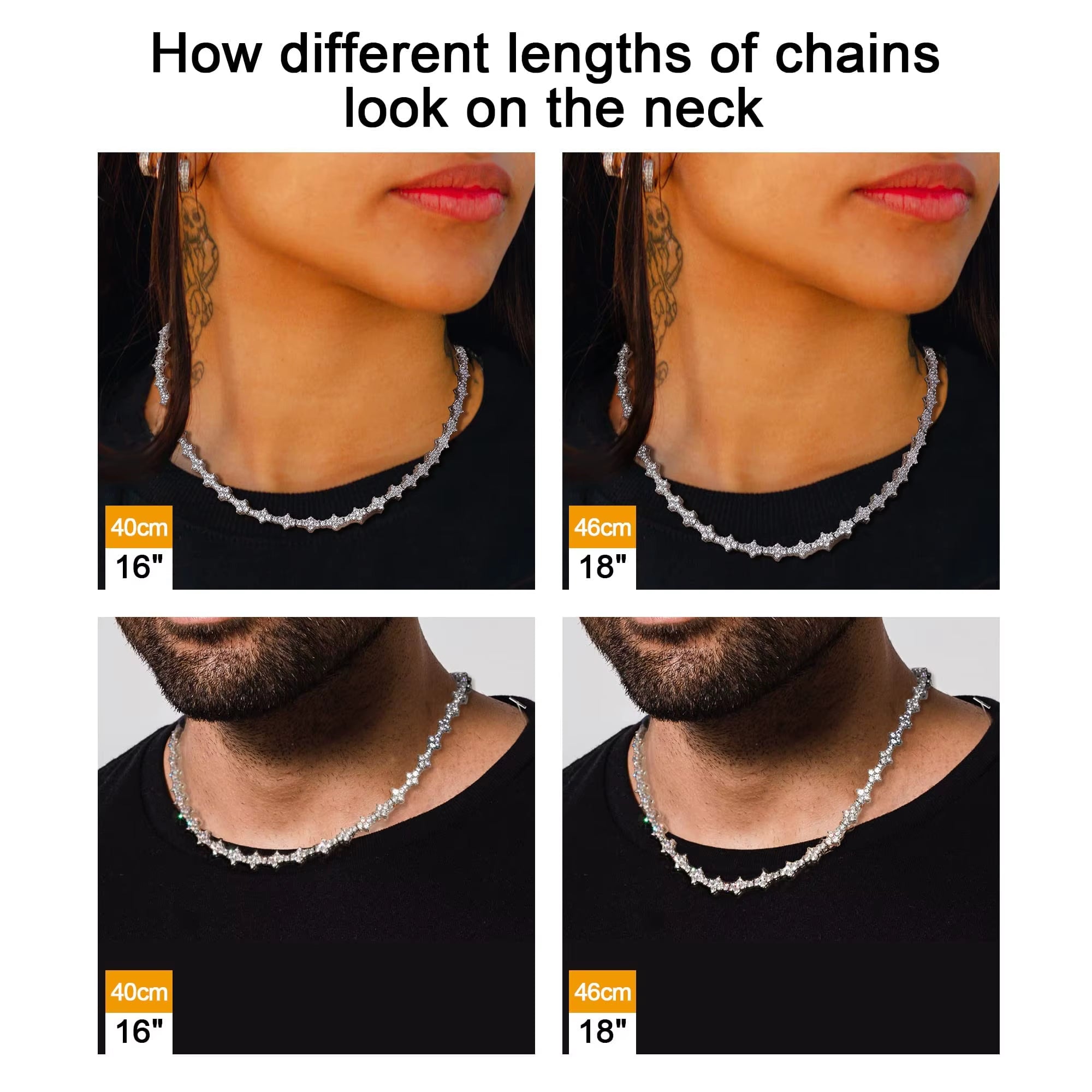Iced Out 5A Cubic Zirconia Classic Tennis Choker Chain 6.5Mm Honeycomb Hip Hop Silver Gold Plated Necklace for Men Women Gift